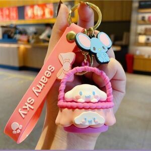 Sanrio cinnamonroll silicone wristlet keychain